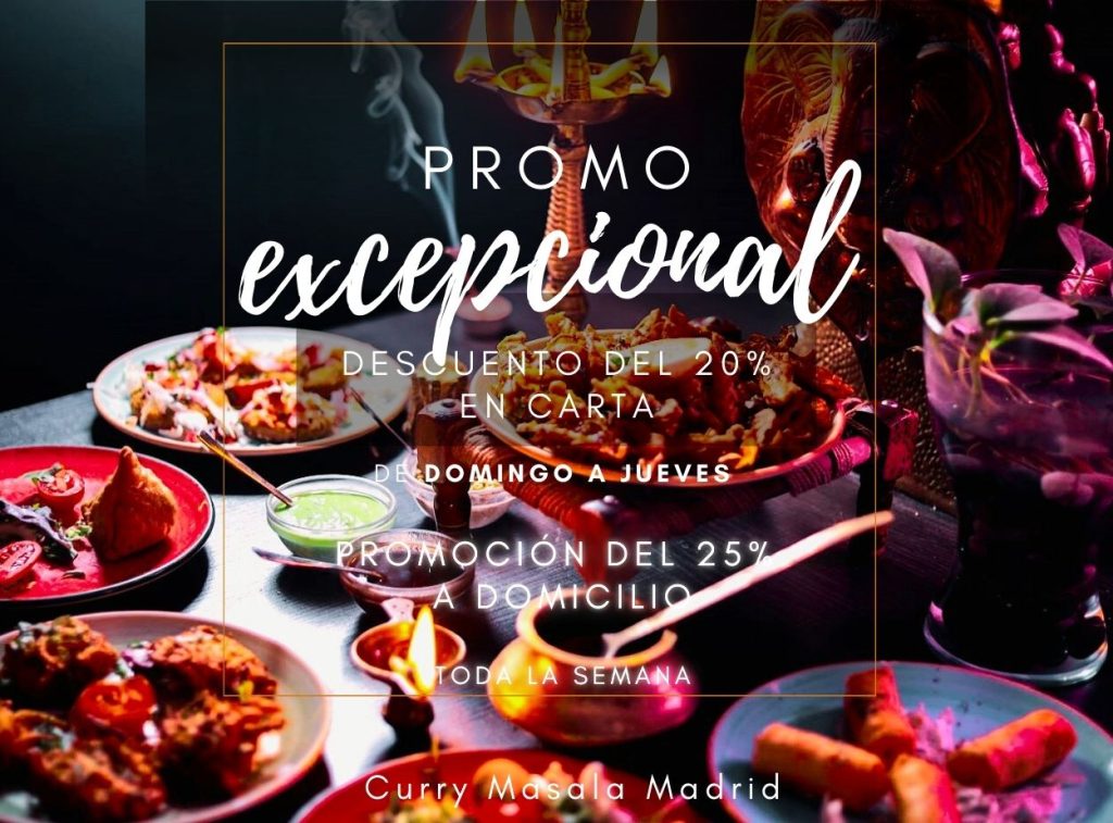 Promos y ofertas de primavera en Curry Masala Madrid
